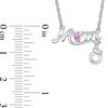 3.8mm Heart-Shaped Lab-Created Pink Sapphire "MOM" Necklace in Sterling Silver