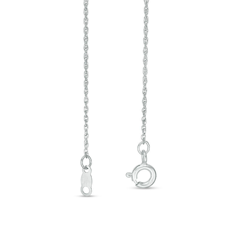 Lab-Created White Sapphire Curved Bar Necklace in 10K White Gold