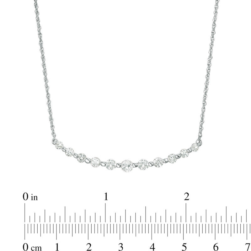 Lab-Created White Sapphire Necklace in 10K White Gold