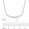 Thumbnail Image 1 of Lab-Created White Sapphire Curved Bar Necklace in Sterling Silver