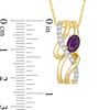 Oval Amethyst and Lab-Created White Sapphire Overlay Pendant in 10K Gold