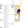 Thumbnail Image 1 of Oval Amethyst and Lab-Created White Sapphire Overlay Pendant in 10K Gold