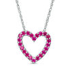 Thumbnail Image 1 of Lab-Created Ruby Heart Pendant in Sterling Silver