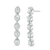 Thumbnail Image 0 of Pear-Shaped Lab-Created White Sapphire Crawler Earrings in Sterling Silver