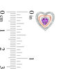 Thumbnail Image 1 of 4.0mm Amethyst and Diamond Accent Heart Stud Earrings in Sterling Silver and 10K Rose Gold