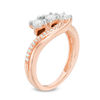 Thumbnail Image 1 of 0.25 CT. T.W. Diamond Past Present Future® Bypass Engagement Ring in 10K Rose Gold