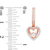 Thumbnail Image 2 of Unstoppable Love™ 0.53 CT. T.W. Diamond Heart Pendant and Drop Earrings Set in 10K Rose Gold