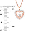 Thumbnail Image 3 of Unstoppable Love™ 0.53 CT. T.W. Diamond Heart Pendant and Drop Earrings Set in 10K Rose Gold