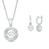 Thumbnail Image 0 of Unstoppable Love™ 0.59 CT. T.W. Diamond Solitaire Circle Pendant and Drop Earrings Set in 10K White Gold