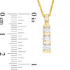 Thumbnail Image 1 of 0.45 CT. T.W. Diamond Three Stone Linear Drop Pendant in 10K Gold