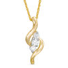 Thumbnail Image 0 of 0.23 CT. T.W. Diamond Three Stone "S" Curve Pendant in 10K Gold