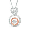 Unstoppable Love™ Diamond Accent Heart and Circle Pendant in Sterling Silver and 10K Rose Gold