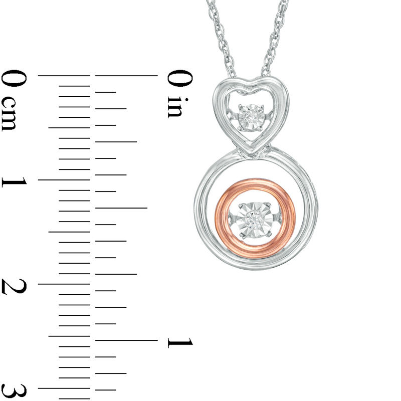 Unstoppable Love™ Diamond Accent Heart and Circle Pendant in Sterling Silver and 10K Rose Gold