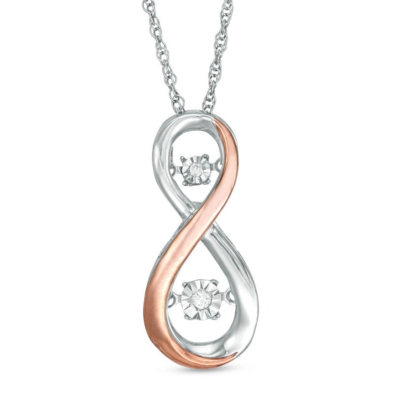 Unstoppable Love™ Diamond Accent Infinity Pendant in Sterling Silver and 10K Rose Gold|Peoples Jewellers