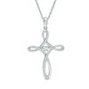 Thumbnail Image 0 of Unstoppable Love™ 0.18 CT. T.W. Diamond Loop Cross Pendant in Sterling Silver