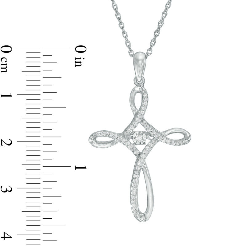 Unstoppable Love™ 0.18 CT. T.W. Diamond Loop Cross Pendant in Sterling Silver