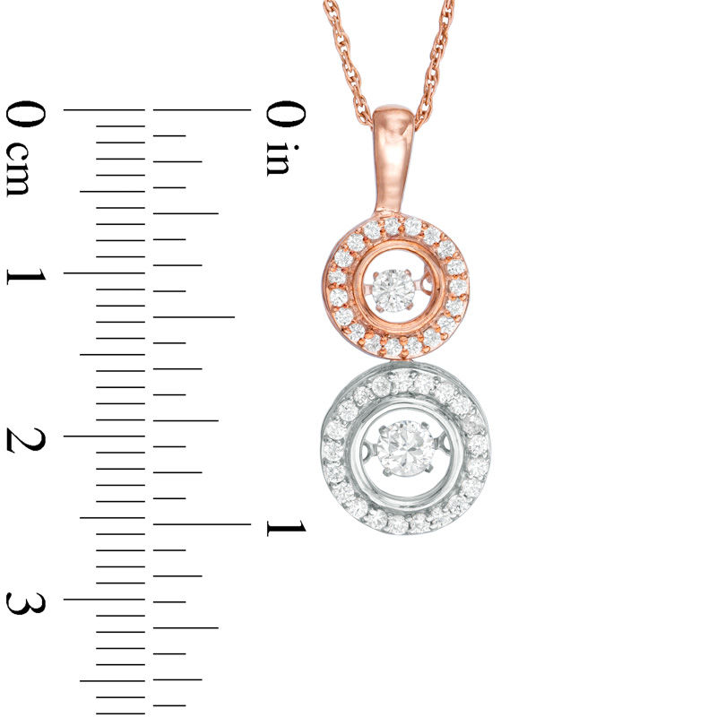 Main Image 2 of Unstoppable Love™ 0.45 CT. T.W. Diamond Double Circle Pendant in 10K Two-Tone Gold