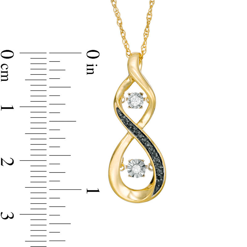 Unstoppable Love™ 0.15 CT. T.W. Enhanced Black and White Diamond Infinity Pendant in 10K Gold