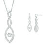 Thumbnail Image 0 of Unstoppable Love™ 0.30 CT. T.W. Diamond Marquise Frame Twist Pendant and Drop Earrings Set in Sterling Silver