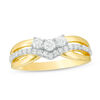 Thumbnail Image 0 of 0.45 CT. T.W. Diamond Three Stone Chevron Ring in 10K Gold