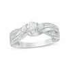Thumbnail Image 0 of 0.45 CT. T.W. Diamond Three Stone Bypass Ring in 10K White Gold