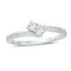 Thumbnail Image 0 of Ever Us™ 0.25 CT. T.W. Two-Stone Diamond Bypass Ring in 14K White Gold