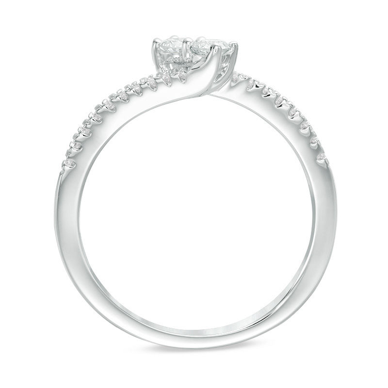 Ever Us™ 0.25 CT. T.W. Two-Stone Diamond Bypass Ring in 14K White Gold