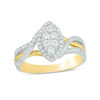 Thumbnail Image 0 of 0.50 CT. T.W. Composite Diamond Marquise Frame Bypass Engagement Ring in 14K Two-Tone Gold