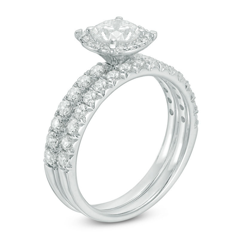 Main Image 2 of 1.50 CT. T.W. Diamond Frame Bridal Set in 14K White Gold