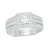 Thumbnail Image 0 of 0.75 CT. T.W. Princess-Cut Diamond Frame Bridal Set in 14K White Gold
