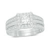 Thumbnail Image 1 of 0.75 CT. T.W. Princess-Cut Diamond Frame Bridal Set in 14K White Gold