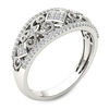 Thumbnail Image 1 of 0.18 CT. T.W. Composite Diamond Vintage-Style Tilted Square Filigree Ring in 10K White Gold