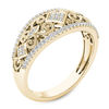 Thumbnail Image 1 of 0.18 CT. T.W. Composite Diamond Vintage-Style Tilted Square Filigree Ring in 10K Gold