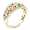 Thumbnail Image 2 of 0.18 CT. T.W. Composite Diamond Vintage-Style Tilted Square Filigree Ring in 10K Gold