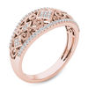 Thumbnail Image 1 of 0.18 CT. T.W. Composite Diamond Vintage-Style Tilted Square Filigree Ring in 10K Rose Gold