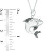 Thumbnail Image 1 of 0.12 CT. T.W. Black Diamond Shark Pendant in Sterling Silver