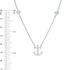 0.15 CT. T.W. Diamond Anchor Station Necklace in Sterling Silver