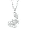 Thumbnail Image 1 of 0.04 CT. T.W. Diamond Tilted Crab Pendant in Sterling Silver