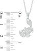 Thumbnail Image 2 of 0.04 CT. T.W. Diamond Tilted Crab Pendant in Sterling Silver