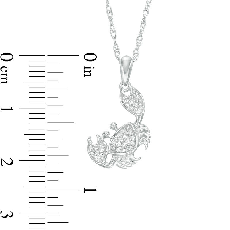 Main Image 2 of 0.04 CT. T.W. Diamond Tilted Crab Pendant in Sterling Silver