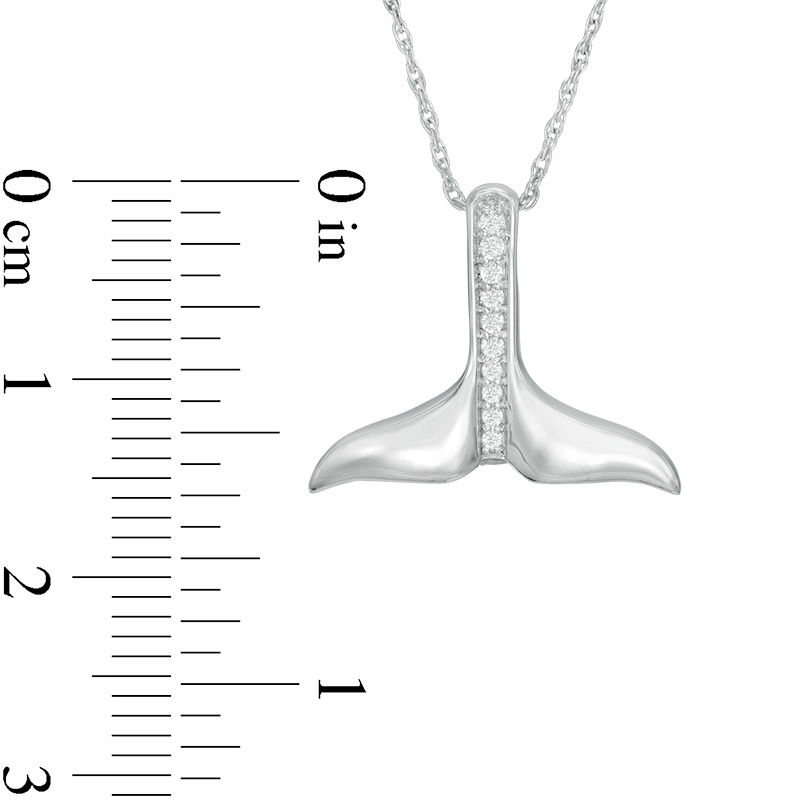 Diamond Accent Whale Tail Pendant in Sterling Silver