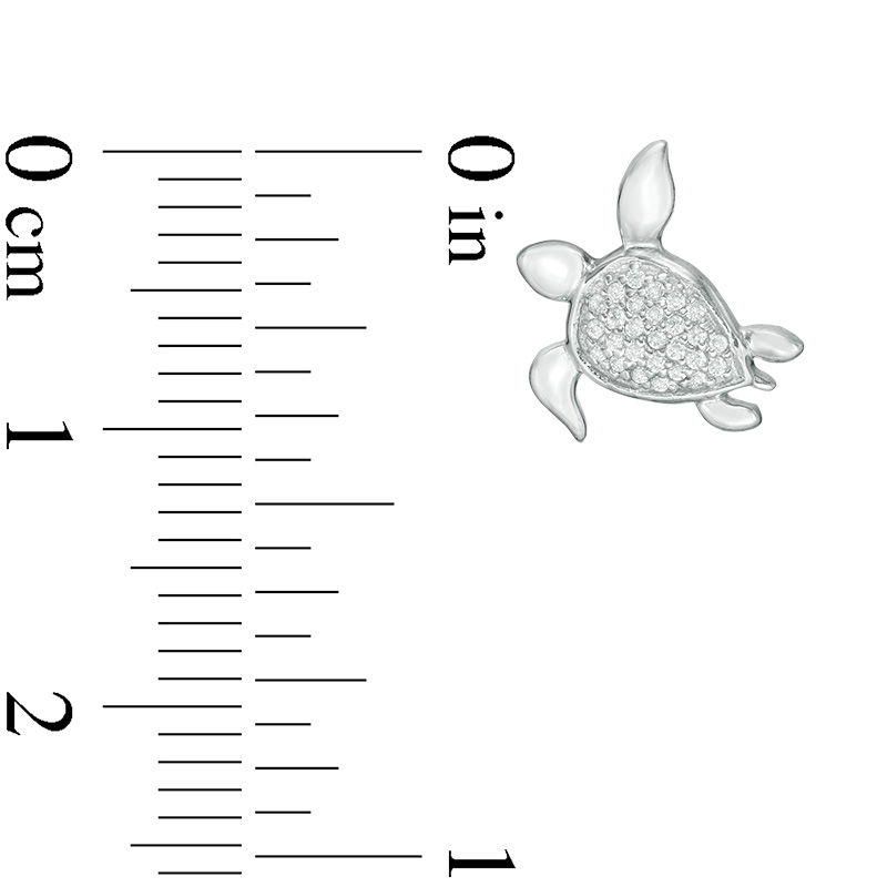 0.09 CT. T.W. Diamond Sea Turtle Stud Earrings in Sterling Silver