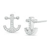 Thumbnail Image 0 of 0.12 CT. T.W. Diamond Anchor Stud Earrings in Sterling Silver