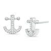 Thumbnail Image 1 of 0.12 CT. T.W. Diamond Anchor Stud Earrings in Sterling Silver