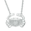 Thumbnail Image 1 of Diamond Accent Crab Necklace in Sterling Silver - 17.5&quot;