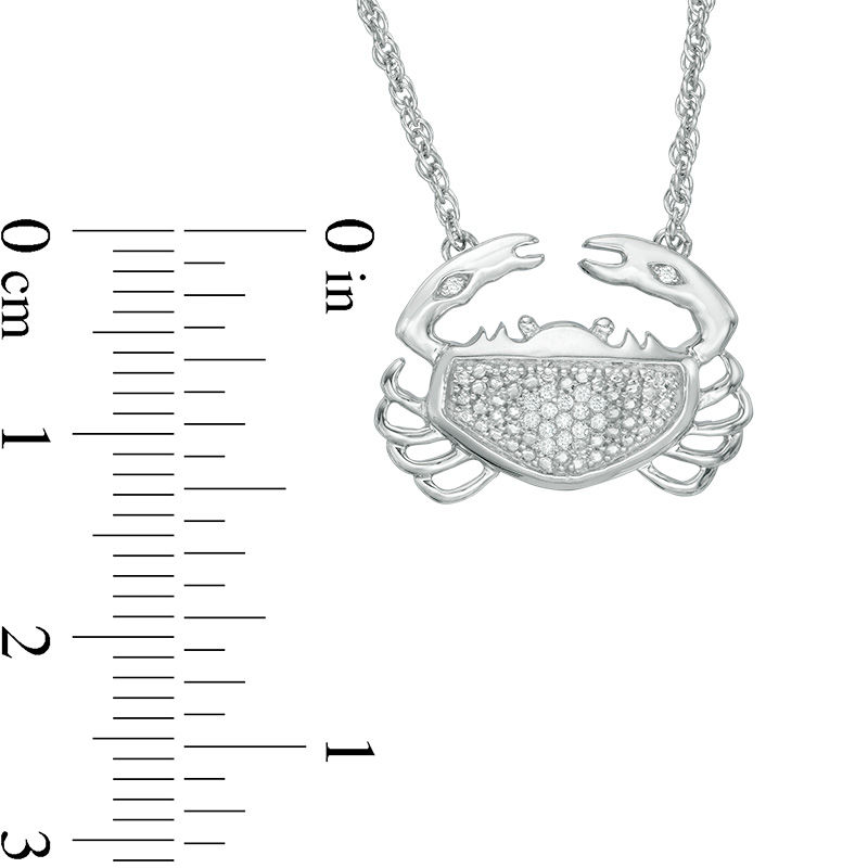 Diamond Accent Crab Necklace in Sterling Silver - 17.5"