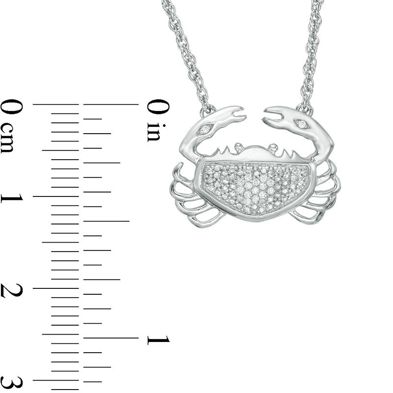 Main Image 2 of Diamond Accent Crab Necklace in Sterling Silver - 17.5&quot;