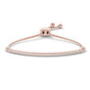 Thumbnail Image 0 of 0.09 CT. T.W. Diamond Bar Bolo Bracelet in Sterling Silver with 14K Rose Gold Plate - 9.0"