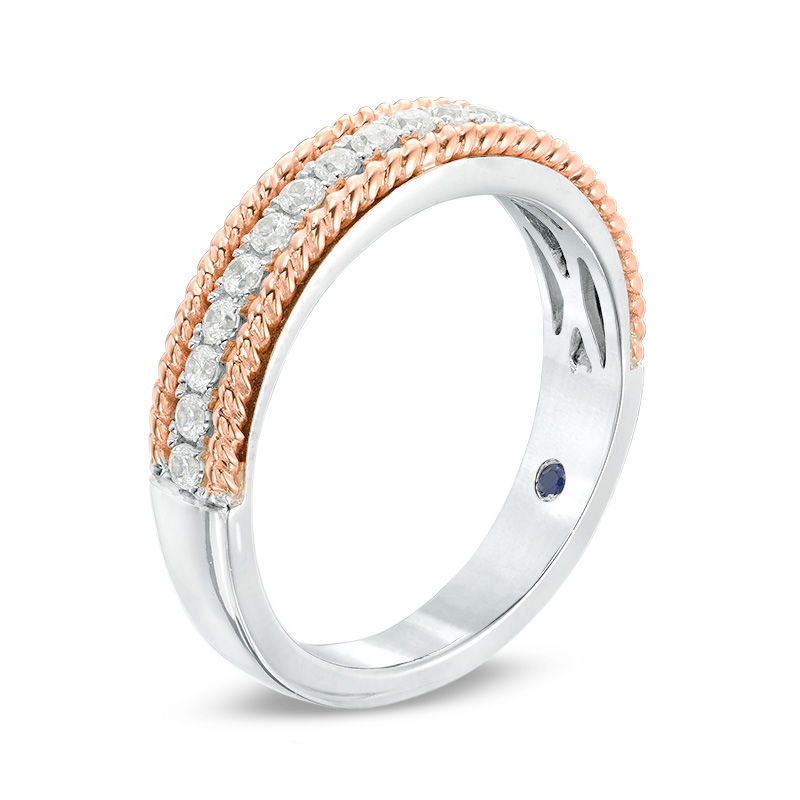 Main Image 2 of Vera Wang Love Collection 0.30 CT. T.W. Diamond Rope Anniversary Band in 14K Two-Tone Gold