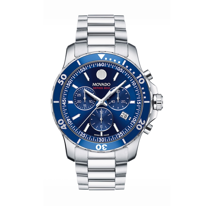 Main Image 1 of Men's Movado Series 800® Chronograph Watch with Blue Dial (Model: 2600141)
